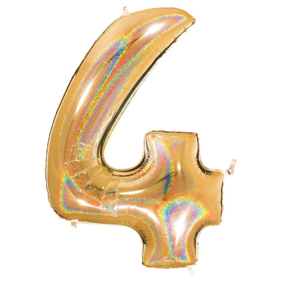 Sifferballong Glitter Guld