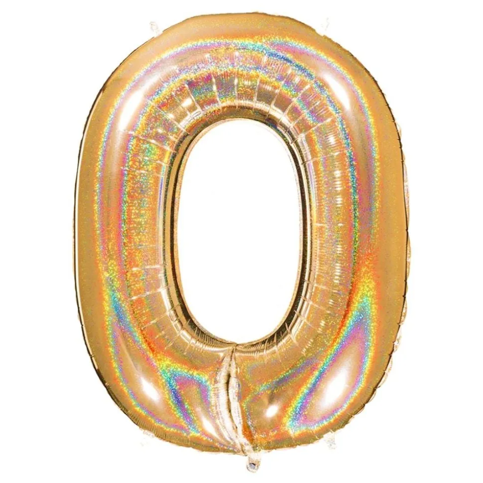 Sifferballong Glitter Guld
