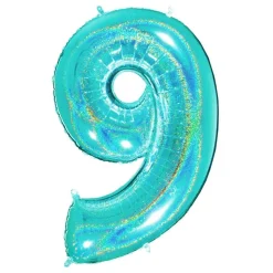 Sifferballong Glitter Turkos