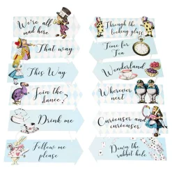 Skyltar med Text Alice Wonderland