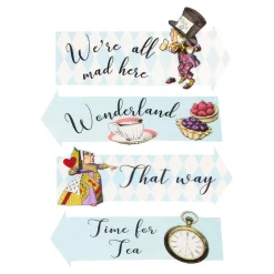 Skyltar med Text Alice Wonderland