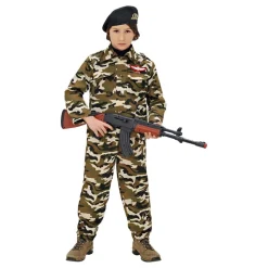 Soldat Kamouflage Barn Maskeraddräkt