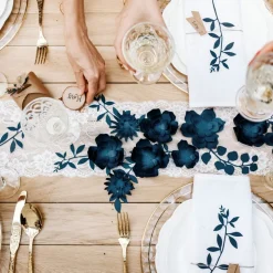 Spetsband Blommor Off-White på Rulle
