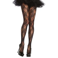 Spets Strumpbyxor Floral Deluxe Svart
