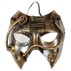Steampunk Svart/Guld Halvmask