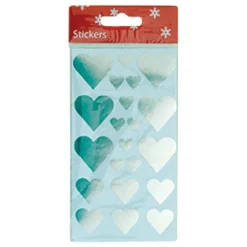 Stickershjärtan Silver