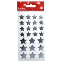 Stickerstjärnor Silver Metallic
