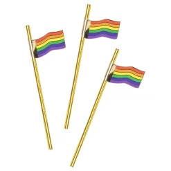 Sugrör Prideflagga Guld