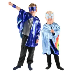 Superhjälte Vändbar Regnbåge/Blå Maskeradset för Barn