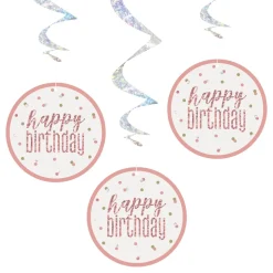 Swirls Happy Birthday Roséguld