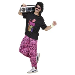 80-tals Baggy Byxor Zebra Rosa