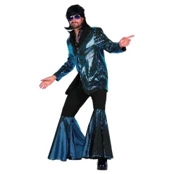 70-tals Disco Kostym Turkos Maskeraddräkt Deluxe