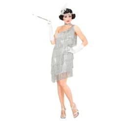 20-tals Flapper Klänning Silver Maskeraddräkt