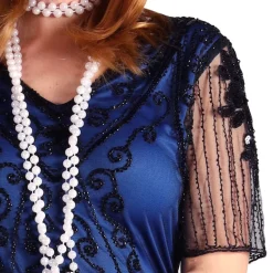 20-tals Gatsby Klänning Blå Maskeraddräkt Deluxe