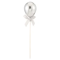 Tårtdekoration Ballong Silver med Rosett