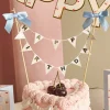 Tårtdekoration Happy Birthday Rosett Blå