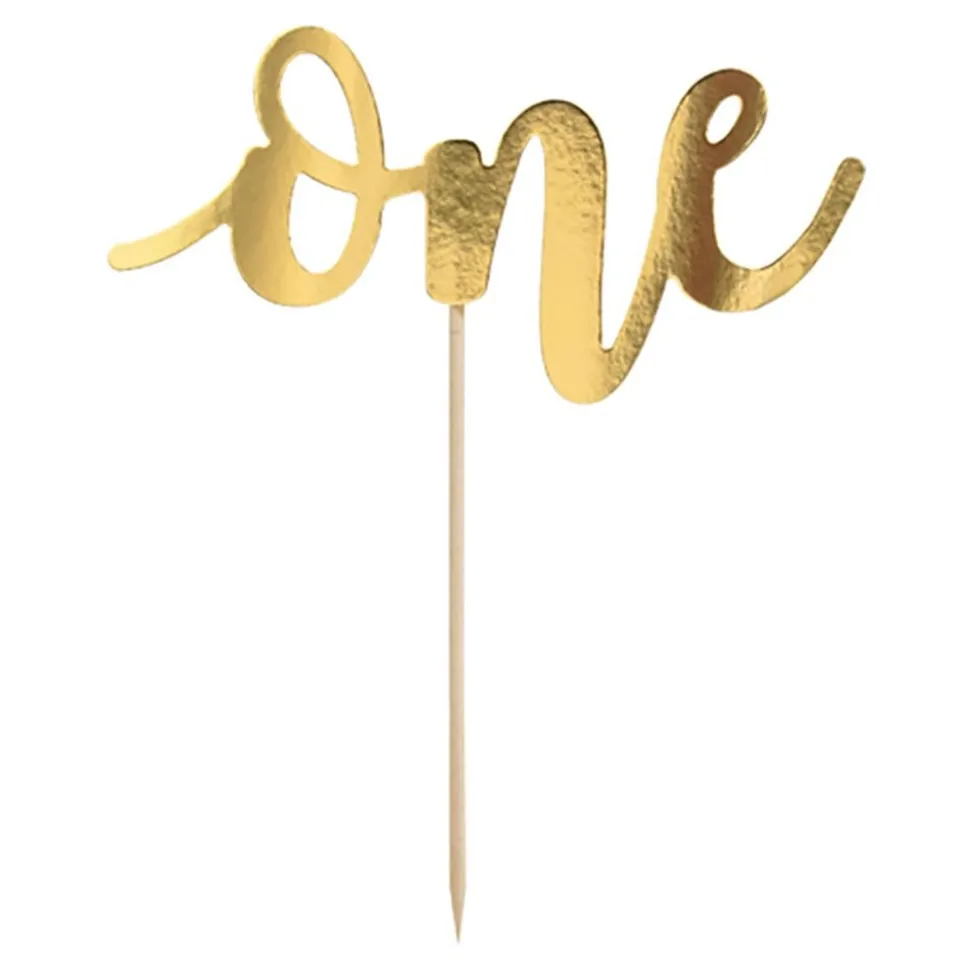 Tårtdekoration One Guld Metallic