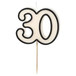 Tårtljus 30 Svart/Vit