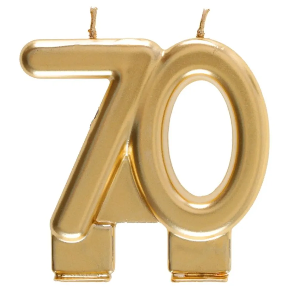 Tårtljus 70 Matt Guld
