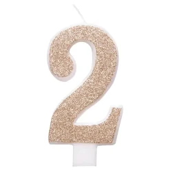 Tårtljus Roséguld/Glitter