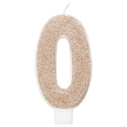 Tårtljus Roséguld/Glitter