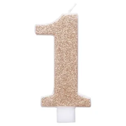 Tårtljus Roséguld/Glitter