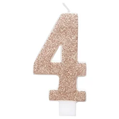 Tårtljus Roséguld/Glitter