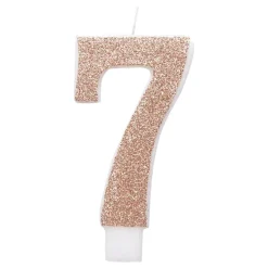 Tårtljus Roséguld/Glitter