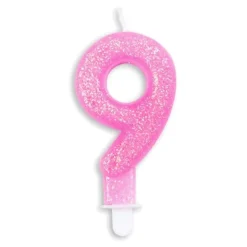 Tårtljus Siffra Glitter Rosa