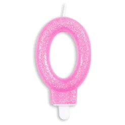 Tårtljus Siffra Glitter Rosa