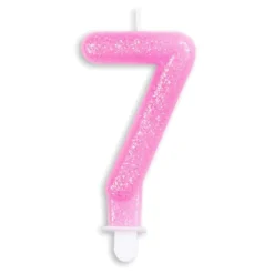 Tårtljus Siffra Glitter Rosa