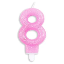 Tårtljus Siffra Glitter Rosa