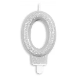 Tårtljus Siffra Glitter Silver
