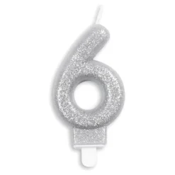 Tårtljus Siffra Glitter Silver