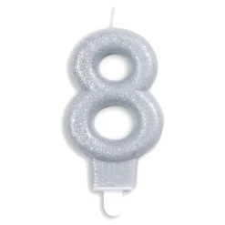Tårtljus Siffra Glitter Silver
