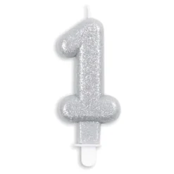 Tårtljus Siffra Glitter Silver