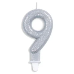 Tårtljus Siffra Glitter Silver