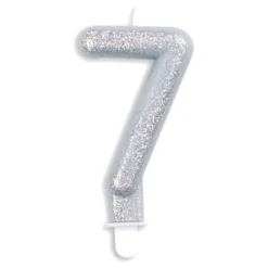 Tårtljus Siffra Glitter Silver