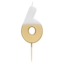 Tårtljus Siffra Guld/Vit