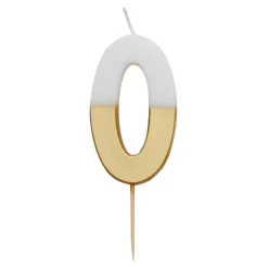 Tårtljus Siffra Guld/Vit
