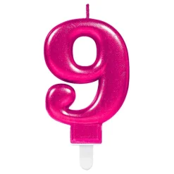 Tårtljus Siffra Rosa Metallic