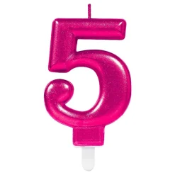 Tårtljus Siffra Rosa Metallic