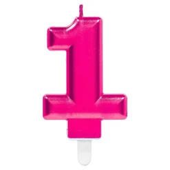 Tårtljus Siffra Rosa Metallic