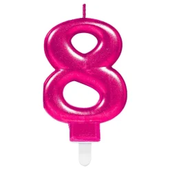 Tårtljus Siffra Rosa Metallic