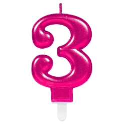 Tårtljus Siffra Rosa Metallic