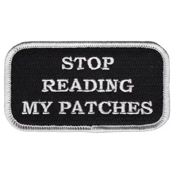 Tygmärke Stop Reading My Patches