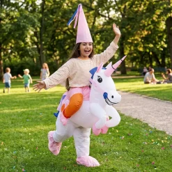 Uppblåsbar Ridande Unicorn Barn Maskeraddräkt