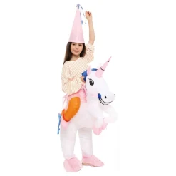 Uppblåsbar Ridande Unicorn Barn Maskeraddräkt