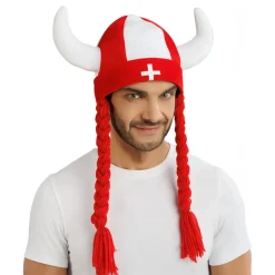 Vikingahjälm Schweiz med Flätor