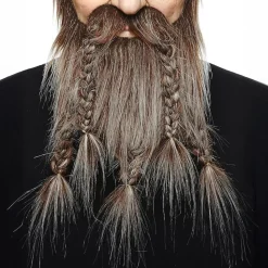 Viking Mustasch med Skägg Brun/Grå